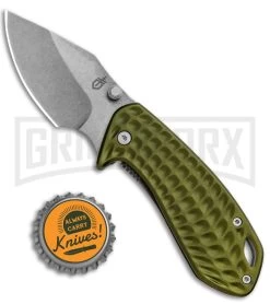 Gerber Kettlebell Sage Green Aluminum Frame Lock Knife - Stonewash Plain -Knives Sale Online Shop Gerber Kettlebell FL Sage Green Aluminum 30 001521 BHQ 81313 jr bottlecap large