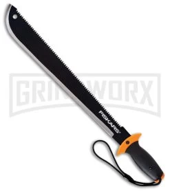 Gerber Fiskars 18" Machete Saw Black/Orange - Black Plain/Serr
