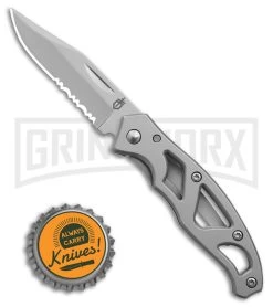 Gerber Mini Paraframe Gray Stainless Steel Frame Lock Knife - Satin Serr -Knives Sale Online Shop Gerber Mini Paraframe FLK Gray Stainless Steel 2in Satin BHQ 53970 td size large