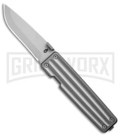 Gerber Pocket Square Gray Aluminum Liner Lock Knife - Satin Plain