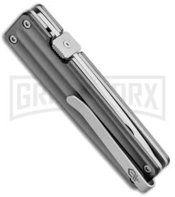 Gerber Pocket Square Gray Aluminum Liner Lock Knife - Satin Plain -Knives Sale Online Shop Gerber Pocket Square LL Aluminum 30 001363 BHQ 67408 jr side large