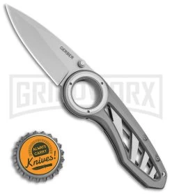 Gerber Remix Knife Aluminum Folding Knife - Bead Blast Plain -Knives Sale Online Shop Gerber Remix Frame Lock Knife 2.9 Bead Blast 22 41968 BHQ 20176 LS Bottlecap large