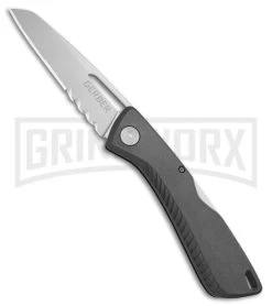 Gerber Shark Belly Gray GFN Lock Back Knife - Satin Serrated