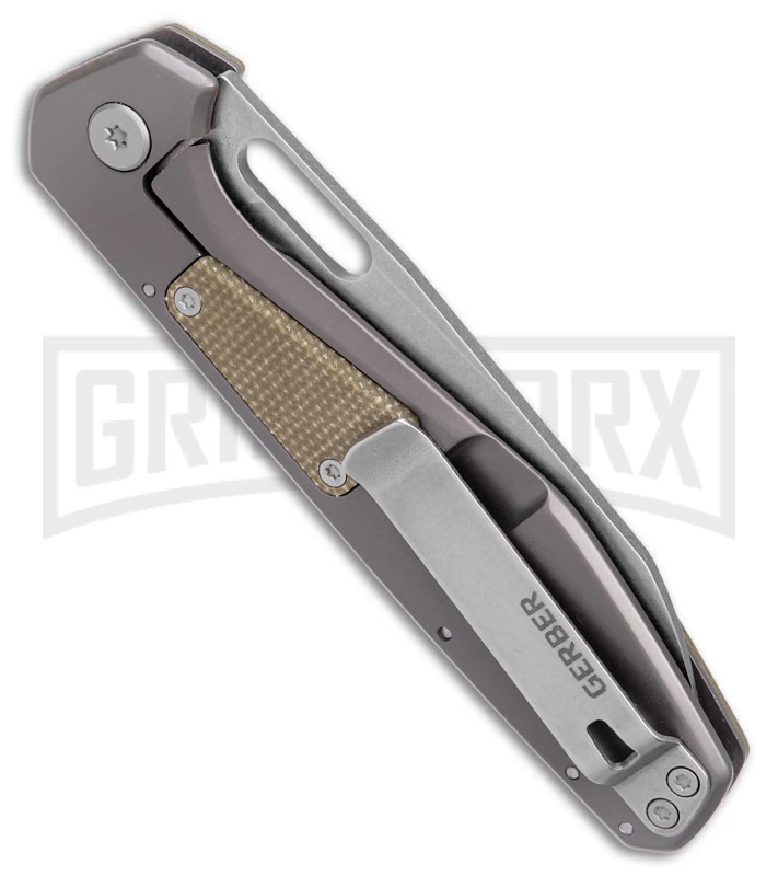 Gerber Slimsada Olive Micarta Frame Lock Pocket Knife -Stonewash Plain 3 Gerber Slimsada Olive Micarta Frame Lock Pocket Knife -Stonewash Plain - Image 3