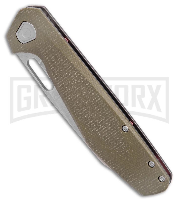 Gerber Slimsada Olive Micarta Frame Lock Pocket Knife -Stonewash Plain 2 Gerber Slimsada Olive Micarta Frame Lock Pocket Knife -Stonewash Plain - Image 2