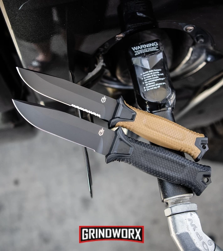 Gerber StrongArm Coyote Brown Polymer Fixed Blade Knife - Black Serr 3 Gerber StrongArm Coyote Brown Polymer Fixed Blade Knife - Black Serr - Image 3