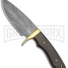 Tallen Raid Black Horn Fixed Blade Knife - Damascus Plain