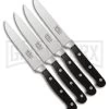 Hen & Rooster Four-Piece Steak Knife Set Black Bakelite - Satin Plain