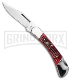 Hen & Rooster Lockback Red Pick Bone Pocket Knife
