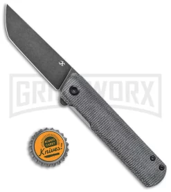 Kansept Knives Foosa Black Micarta Folding Knife - Black Stonewash Plain -Knives Sale Online Shop Kansept Knives Foosa Balck Micarta Black SW BHQ 138087 jr bottlecap large