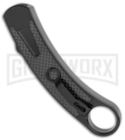 Karambit OTF 2.0 Black Carbon Fiber OTF Knife - Two-Tone Plain -Knives Sale Online Shop Karambit OTF 2.0 Black CF OTF TT Plain GX 34293 jr side large