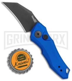 Kershaw Launch 10 Blue Automatic Knife CA Legal - Stonewash Plain -Knives Sale Online Shop Kershaw Launch 10 Auto Blue SW KER7350BLUBLK BHQ 115104 jr bottlecap large