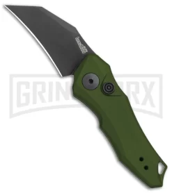 Kershaw Launch 10 Olive Green Automatic Knife CA Legal - Stonewash Plain