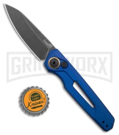 Kershaw Launch 11 Blue Aluminum Automatic Knife - Blackwash Plain -Knives Sale Online Shop Kershaw Launch 11 Auto Blue Aluminum Blackwash BHQ 178234 jr bottlecap large