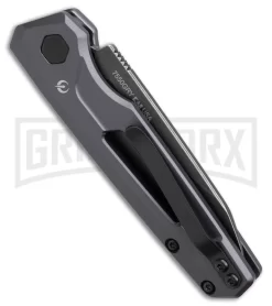 Kershaw Launch 11 Gray Aluminum Automatic Knife - Blackwash Plain -Knives Sale Online Shop Kershaw Launch 11 Auto Gray Aluminum Blackwash BHQ 178232 jr side large