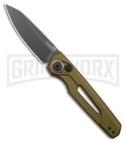 Kershaw Launch 11 OD Green Aluminum Automatic Knife - Blackwash Plain
