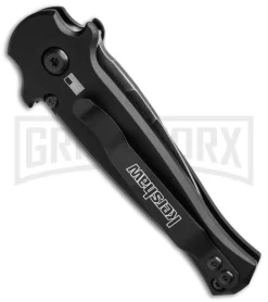 Kershaw Launch 12 CA Legal Black/Carbon Fiber Automatic Knife - Black SW Plain -Knives Sale Online Shop Kershaw Launch 12 CA Legal mini Stiletto Automatic Knife Black CF 1in Black SW BHQ 145122 td side large