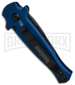 Kershaw Launch 12 CA Legal Blue/CF Mini Stiletto Automatic Knife - Black SW -Knives Sale Online Shop Kershaw Launch 12 CA Legal mini Stiletto Automatic Knife Blue CF 1in Black SW BHQ 145126 td side large