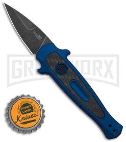 Kershaw Launch 12 CA Legal Blue/CF Mini Stiletto Automatic Knife - Black SW -Knives Sale Online Shop Kershaw Launch 12 CA Legal mini Stiletto Automatic Knife Blue CF 1in Black SW BHQ 145126 td size large