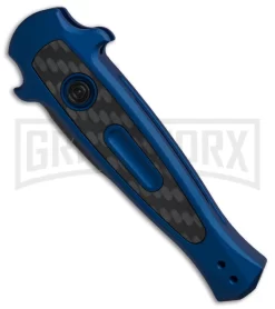 Knives Sale Online Shop -Knives Sale Online Shop Kershaw Launch 12 CA Legal mini Stiletto Automatic Knife Blue CF 1in Black SW BHQ 145126 td spine large