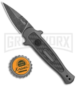 Kershaw Launch 12 CA Legal Gray Automatic Knife - Black SW Plain -Knives Sale Online Shop Kershaw Launch 12 Call Legal Stiletto Auto Grey KER7130GRYBW BHQ 114623 jr bottlecap large