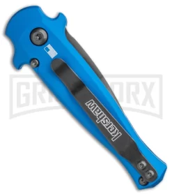 Kershaw Launch 12 CA Legal Blue Mini Stiletto Automatic Knife - Black Plain -Knives Sale Online Shop Kershaw Launch 12 Mini Stiletto Automatic Knife Blue 2.5 Black 7130BLUBLK BHQ 117930 LS Side large