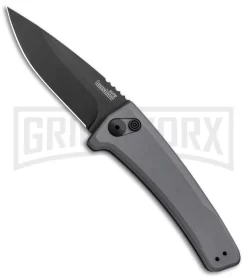 Kershaw Launch 3 Gray Aluminum Automatic Knife - Black Plain