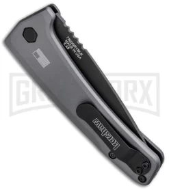 Kershaw Launch 3 Gray Aluminum Automatic Knife - Black Plain -Knives Sale Online Shop Kershaw Launch 3 Auto Gray Aluminum Black KER7300GRYBLK BHQ 92080 jr side large