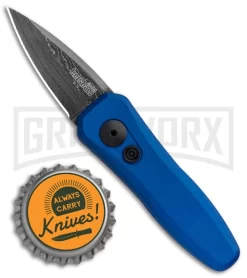 Kershaw Launch 4 Damascus Automatic Knife Blue CA Legal - Plain -Knives Sale Online Shop Kershaw Launch 4 CA Legal Auto Blue Damascus 7500BLUDAM BHQ 91856 jr bottlecap large