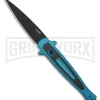 Kershaw Launch 8 Teal/CF Stiletto Automatic Knife - Black Plain