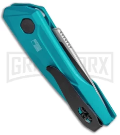 Kershaw Launch 9 Teal Automatic Knife CA Legal - Stonewash Plain -Knives Sale Online Shop Kershaw Launch 9 Auto Blue Working KER7250TEALSW BHQ 115103 jr side large