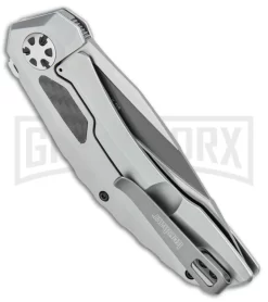 Kershaw Norad Frame Lock Knife Stainless Steel Satin Drop Point -Knives Sale Online Shop Kershaw Norad FL SS Satin 5510 BHQ 106052 jr side large