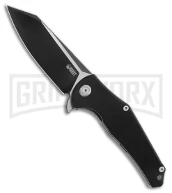 Kubey Flash Black G-10 Folding Knife - Black Plain