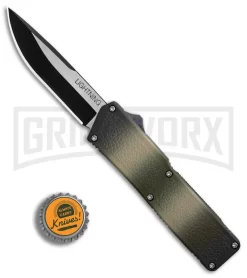 Lightning Camo D/A OTF Automatic Knife - Two-Tone Plain -Knives Sale Online Shop Lightning Camo DA Two Tone Plain BP 30356 er bottlecap large