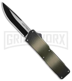 Lightning Camo D/A OTF Automatic Knife - Two-Tone Plain