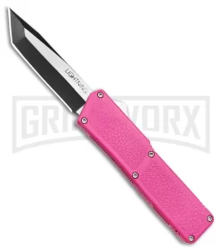 Lightning D/A OTF Automatic Knife Pink Tanto - Two Tone Plain