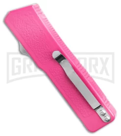 Lightning D/A OTF Automatic Knife Pink Tanto - Two Tone Plain -Knives Sale Online Shop Lightning Pink DA OTF Automatic Knife Tanto Satin GX 41279 KC side large