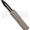 Lightning Tan D/A OTF Automatic Knife - Two-Tone Dagger Serr