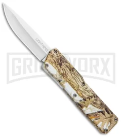 Lightning Tree Camo D/A OTF Automatic Knife - Satin Plain