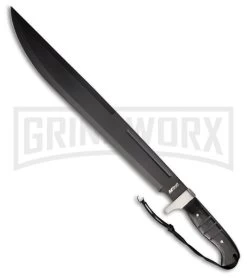 M-Tech Combat Machete Black Pakkawood Fixed Blade Knife - Black Plain