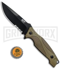 M&P M2.0 1085882 Brown Fixed Blade Knife - Black Serr -Knives Sale Online Shop MP M2.0 Fixed Brown Black Serr 1085882 BHQ 82373 jr bottlecap large