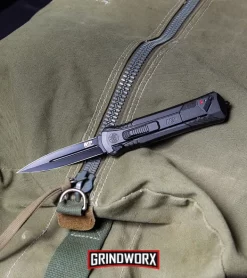 Smith & Wesson Spring Assisted Finger Actuator Spear Point OTF - Black Serr -Knives Sale Online Shop MP OTF Spring Assisted Spear Point Knife Gray Black BHQ 80731 kp lifestyle web large 1