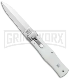Mikov 241 Predator ABS White Automatic Lever Lock Knife - Satin Plain