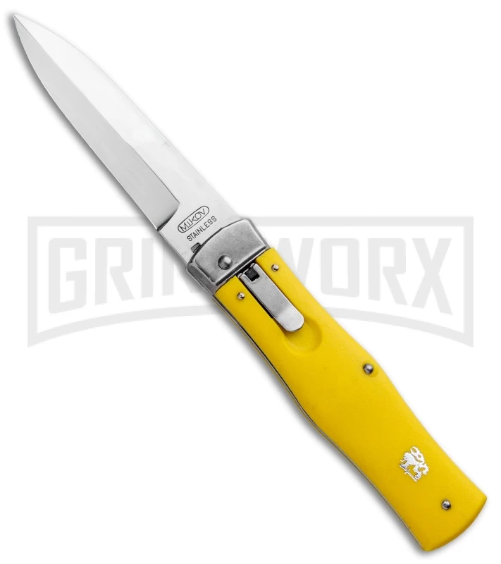 Mikov 241 Predator ABS Yellow Automatic Lever Lock Knife - Polish Plain 1 Mikov 241 Predator ABS Yellow Automatic Lever Lock Knife - Polish Plain