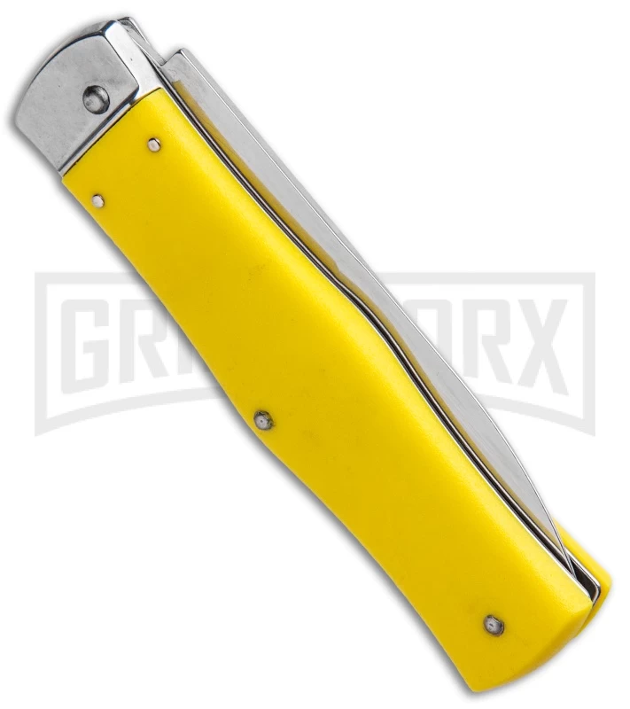 Mikov 241 Predator ABS Yellow Automatic Lever Lock Knife - Polish Plain 3 Mikov 241 Predator ABS Yellow Automatic Lever Lock Knife - Polish Plain - Image 3