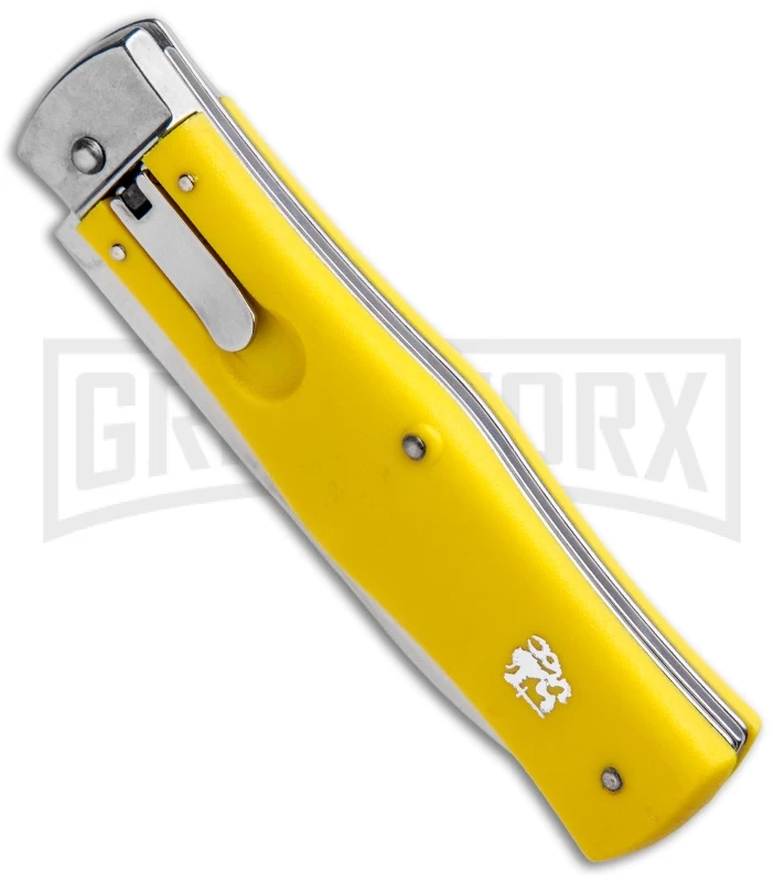 Mikov 241 Predator ABS Yellow Automatic Lever Lock Knife - Polish Plain 2 Mikov 241 Predator ABS Yellow Automatic Lever Lock Knife - Polish Plain - Image 2