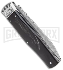 Mikov Panther Buffalo Horn Automatic Lever Lock Knife Damascus Bayonet 6 Mikov Panther Buffalo Horn Automatic Lever Lock Knife Damascus Bayonet -Knives Sale Online Shop Mikov Panther LL Auto Buffalo Horn Bayo Damascus BHQ 104153 jr side large