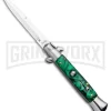 Milano 9" Italian Stiletto Green Swirl Automatic Knife - Bayonet Satin
