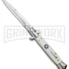 Milano 9" White Italian Style Automatic Knife - Bayonet Satin
