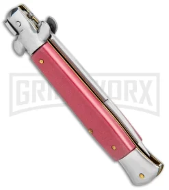 Milano Italian Style Stiletto Red Automatic Knife - Bayonet -Knives Sale Online Shop Milano Italian Style Red Auto Bayo GBS 013RD GX 34291 jr side large